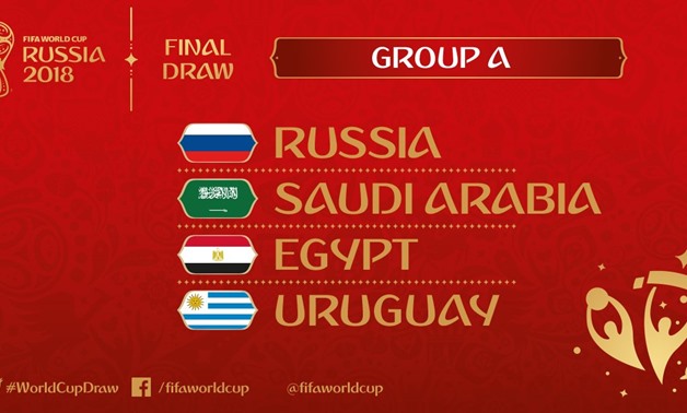 Group A includes Russia, Uruguay, Egypt and Saudi Arabia – Courtesy of FIFA World Cup official account on Twitter
