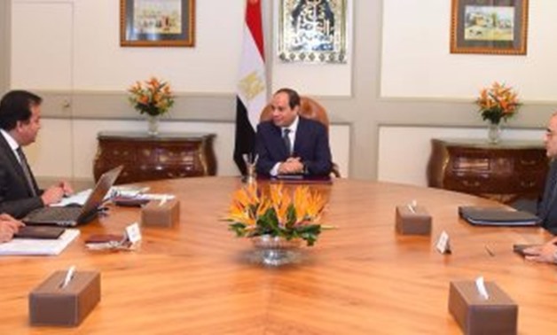 President al-Sisi with Minister of Higher Education and Scientific Research Khaled Abdul Ghaffar