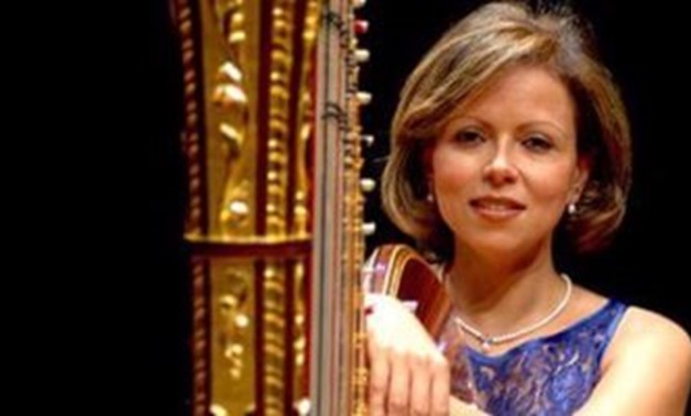 FILE – Well-known Egyptian harpist Manal Mohei Eldin