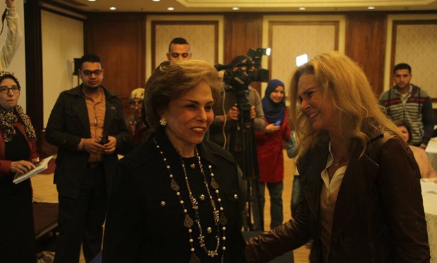 Mervat el-Tallawy and Yousra at the seminar, “Mechanisms of Combating Violence Against Women,” on Sunday, December 3 – photo courtesy of Arab Women Organisation Facebook Official Page