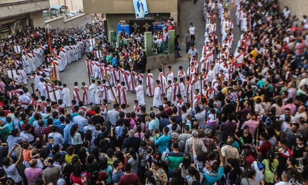 Church clergy and Copts celebrate at Dronka Monastery in Assiut, Egypt, in September 2017 – Egypt Today/Hazem Abdel Samar