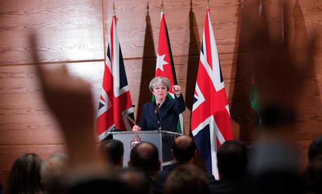 Britain's Prime Minister Theresa May attends a press conference, in Amman, Jordan, November 30, 2017 REUTERS/Toby Melville
