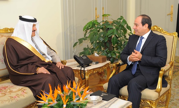 Preisdent Abdel Fatah al-Sisi during his talks with Saudi Prince Sultan bin Salman