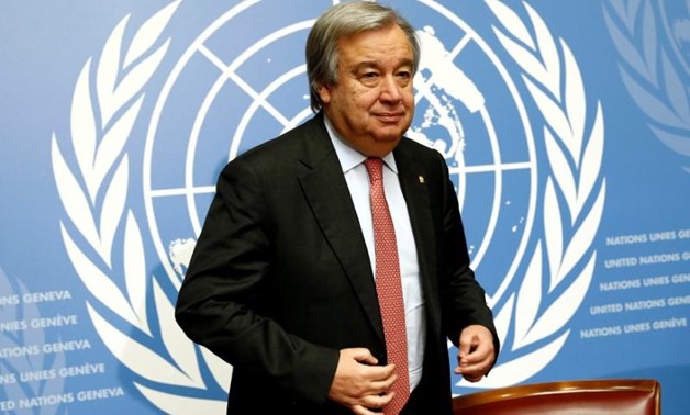 Antonio Guterres, High Commissioner for Refugees, pauses during a news conference for the launch of the Global Humanitarian Appeal 2016 at the United Nations European headquarters in Geneva, Switzerland December 7, 2015. REUTERS/Denis Balibouse
