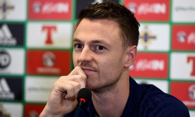 Soccer Football - 2018 World Cup Qualifications - Europe - Northern Ireland Press Conference - Belfast, Britain - November 8, 2017 Northern Ireland's Jonny Evans during the press conference - REUTERS/Clodagh Kilcoyne