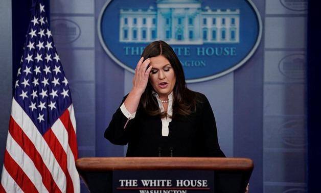 White House Press Secretary Sarah Huckabee Sanders holds the daily briefing at the White House in Washington, U.S. August 24, 2017. REUTERS/Jonathan Ernst. “
