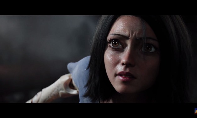 Screencap from the film's official trailer showing Alita, December 9, 2017 – YouTube/20th Century Fox UK