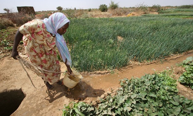 A woman irrigates crops in Kabkabiya camp in North Darfur – Wikimedia Commons