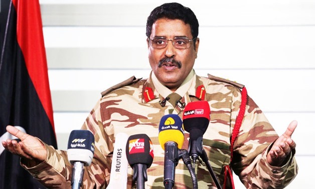 FILE - Spokesperson of the Libyan National Army (LNA) Ahmed al-Mesmary