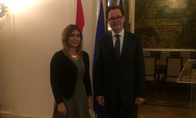 French Ambassador to Cairo, Stéphane Romatet, with Egypt Today’s reporter Engy Magdy, Wednesday December 6, 2017 – Egypt Today/Engy Magdy