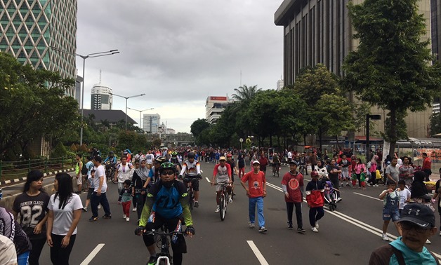 Indonesians partaking in cycling parade - Photo Courtesy: Hany Muhammed