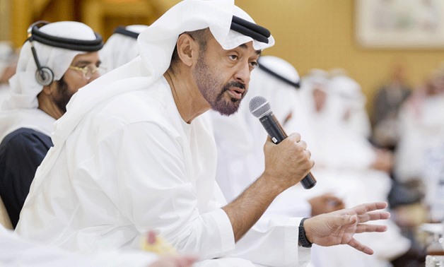 General Sheikh Mohamed bin Zayed Al Nahyan Crown Prince of Abu Dhabi Deputy Supreme Commander of the UAE Armed Forces, asks a question after a lecture by (NOT SHOWN) Dr Peter Gleick, entitled "The World's Freshwater: Moving to a Sustainable Future", at th