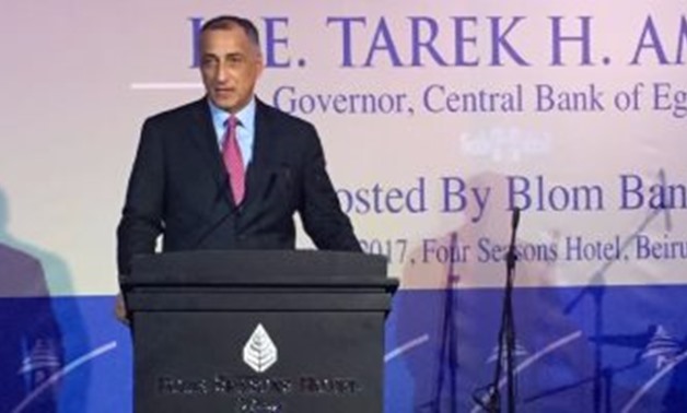 FILE – Governor of the Central Bank of Egypt (CBE) Tarek Amer 