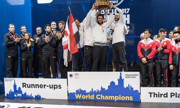 Egypt wins the Squash World Champion title, Courtesy of Squash MWT 2017 - WSF Men's World Team Championship Marseille 2017 official page on Facebook