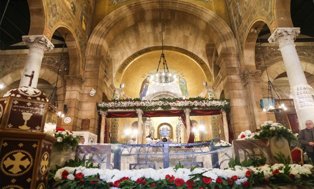 File- Christians gathered at Mass at St. Peter and St. Paul church of the St. Mark's Coptic Orthodox Cathedral to mark the 1st anniversary of the the church bombing, Dec.11, 2017-EgyptToday/ Mohamed El Hosary