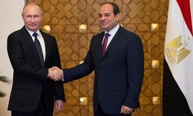 President Abdel Fatah al-Sisi receives his Russian counterpart Vladimir Putin, December 11, 2017 – Press Photo 