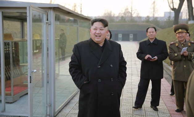 North Korean leader Kim Jong Un (front) visits the Phyongchon Revolutionary Site, in this undated photo released by North Korea's Korean Central News Agency (KCNA) in Pyongyang December 10, 2015. REUTERS/KCN