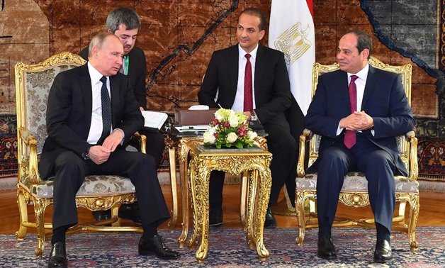 President Abdel Fatah al-Sisi receives his Russian counterpart Vladimir Putin, December 11, 2017 – Press Photo 