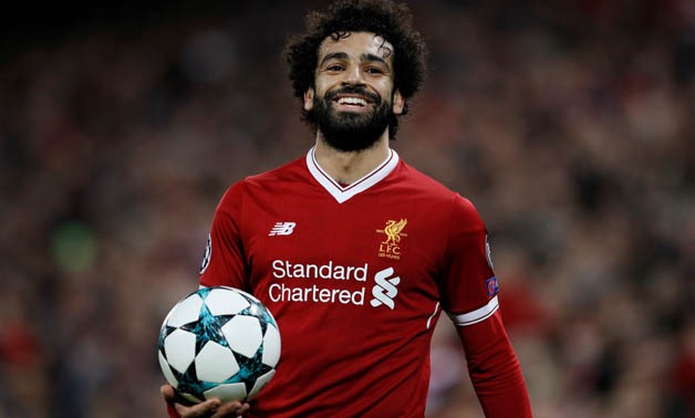 Soccer Football - Champions League - Liverpool vs Spartak Moscow - Anfield, Liverpool, Britain - December 6, 2017 Liverpool's Mohamed Salah celebrates after the match REUTERS/Phil Noble