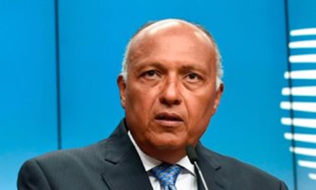Photo of Sameh Shoukry, Egyptian Foreign Minister, heading the Egyptian delegation at a summit hosted by the OIC, Istanbul, Turkey - Undated File Photo