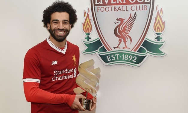 Mohamed Salah with the trophy – Courtesy of Liverpool`s official website