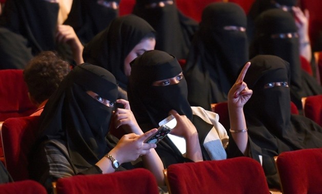 Saudi women attend a short film festival in October, 2017 in Riyadh in a precursor of things to come -AFP