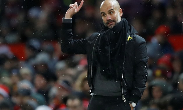Soccer Football - Premier League - Manchester United vs Manchester City - Old Trafford, Manchester, Britain - December 10, 2017 Manchester City manager Pep Guardiola Action Images via Reuters/Carl Recine