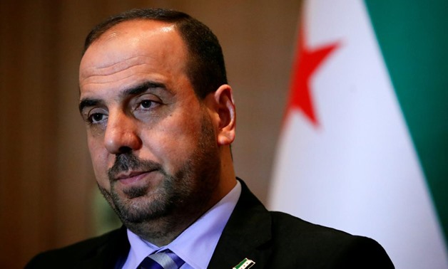 Nasr al-Hariri Head of the Syrian Negotiation Commission (SNC) attends an interview with Reuters aside of the Intra Syria talks in Geneva, Switzerland November 29, 2017. REUTERS/Denis Balibouse