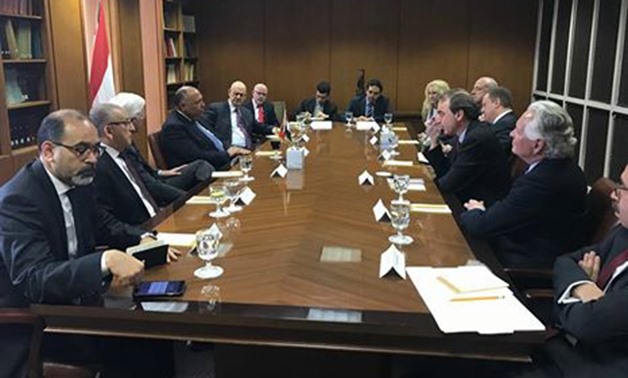 Foreign Minister Sameh Shoukry meets with representatives of Jewish organizations- courtesy of Foreign Ministry website