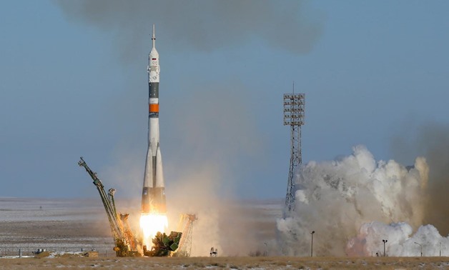 The Soyuz MS-07 spacecraft carrying the crew of of Norishige Kanai of Japan, Anton Shkaplerov of Russia and Scott Tingle of the U.S. blasts off to the International Space Station (ISS) from the launchpad at the Baikonur Cosmodrome, Kazakhstan December 17,