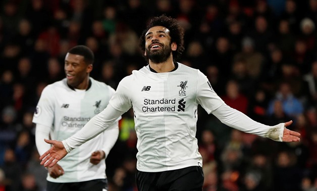 Soccer Football – Premier League – AFC Bournemouth vs. Liverpool – Vitality Stadium, Bournemouth, Britain – December 17, 2017 Liverpool's Mohamed Salah celebrates scoring their third goal – Action Images - Reuters/Paul Childs