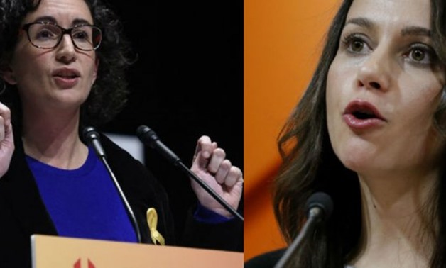 © AFP | Marta Rovira of the pro-independence Republican Left party and Citizens Party leader Inés Arrimadas García.
