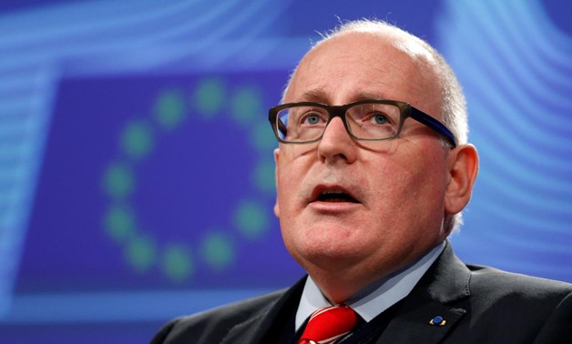 European Commission First Vice-President Frans Timmermans addresses a news conference at the EU Commission headquarters in Brussels, Belgium, December 20, 2017. REUTERS/Francois Lenoir