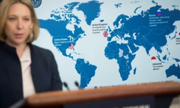 © AFP | Jeanette Manfra, chief cybersecurity official for the Department of Homeland Security (DHS), speaks about the WannaCry virus as she says the US believes North Korea was behind the attack, at the White House in Washington, DC, on December 19, 2017
