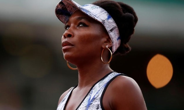 USA's Venus Williams reacts during her third round match against Belgium's Elise Mertens during the French Open at Roland Garros stadium in Paris, France June 2, 2017. REUTERS/Christian Hartmann