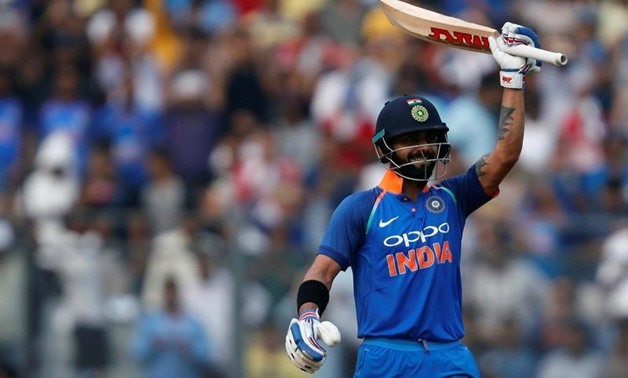 Cricket - India v New Zealand - First One Day International Match - Mumbai, India – October 22, 2017 – India's captain Virat Kohli celebrates his century. REUTERS/Danish Siddiqui 