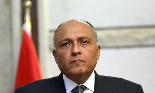 FILE - Egypt’s minister of foreign affairs Sameh Shoukry 