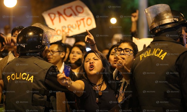 Protests against President Peru, Pedro Pablo Kuczynski, Speaker of the House of Representatives Alberto Fujimori M. Lima, La Peru 25/12/2017 -
 REUTERS/Guadalupe Prado
