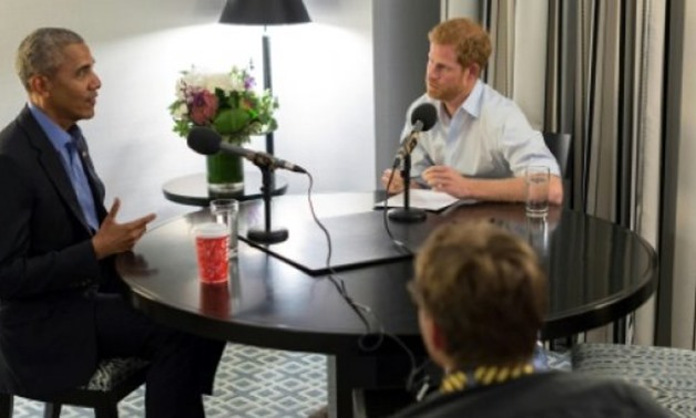 The interview was recorded in Toronto in September on the sidelines of the Invictus Games, the athletic tournament created by Harry for wounded former soldiers - AFP /THE OBAMA FOUNDATION