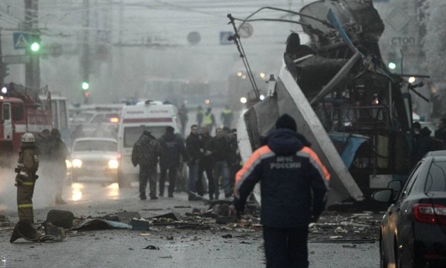 A bomb has been detonated on a trolleybus in Russia killing at least 10 people (Picture: AFP)


