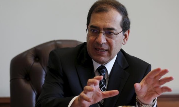 Tarek El-Molla, Egypt's Minister of Petroleum and Mineral Resources speaks during an interview with Reuters at his office in Cairo, Egypt, October 29, 2015.