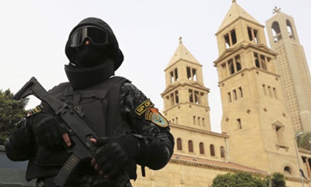 FILE – Security Forces guarding a church in Egypt

