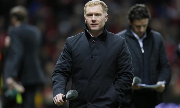 Football Soccer - Manchester United v FC Midtjylland - UEFA Europa League Round of 32 Second Leg - Old Trafford, Manchester, England - 25/2/16 BT Sport's Paul Scholes before the game Action Images via Reuters / Jason CairnduffLivepic