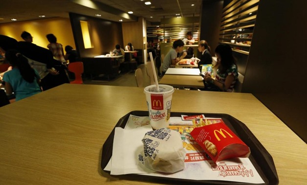 A burger set is displayed at a McDonald's restaurant in Hong Kong in this photo illustration taken July 31, 2014. REUTERS/Bobby Yip
