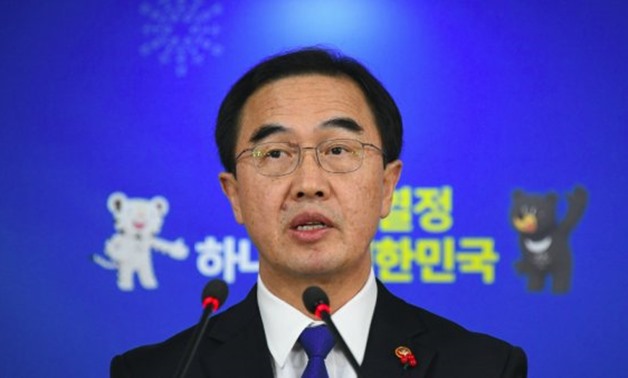 JUNG Yeon-Je, AFP | South Korea's Unification Minister Cho Myoung-Gyon speaks during a press conference at a government complex in Seoul on January 2, 2018.