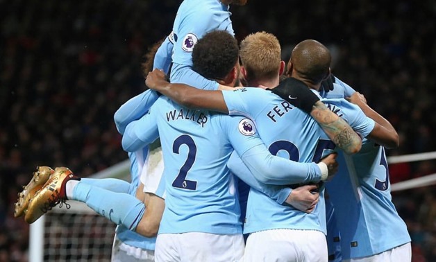 Manchester City’s David Silva celebrating with his teammates – Press image courtesy of Silva’s official Twitter account
