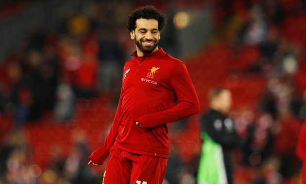Soccer Football - Premier League - Liverpool vs Swansea City - Anfield, Liverpool, Britain - December 26, 2017 Liverpool's Mohamed Salah warms up REUTERS/Phil Noble 