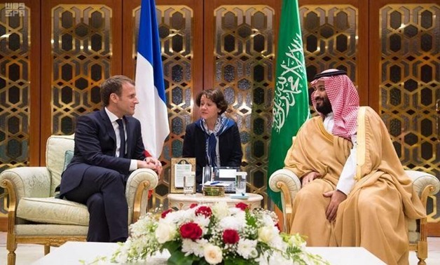 Saudi Crown Prince Mohammed bin Salman meets with French President Emmanuel Macron in Riyadh, Saudi Arabia, November 9, 2017. Picture taken November 9, 2017. Saudi Press Agency/Handout via REUTERS
