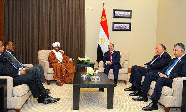 Egypt’s President in a meeting with his Sudanese counterpart - press photo