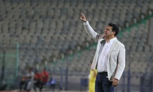 Ihab Galal talks to his players during the game - File photo